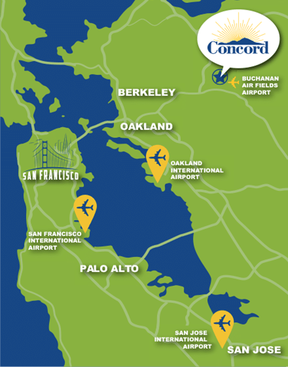 Map of Concord and surrounding area